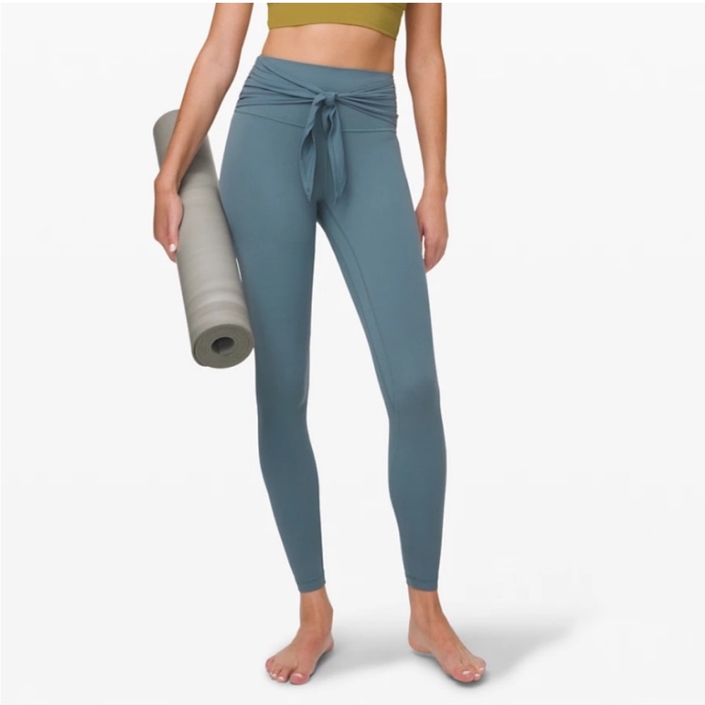 Lululemon Align Wrap Waist tights leggings Sz 6 28” blue charcoal high waist